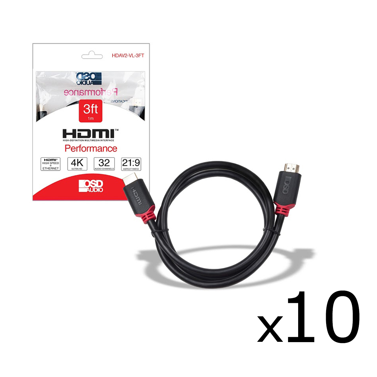 10x Performance Series High Speed 4K HDMI Cable 3FT