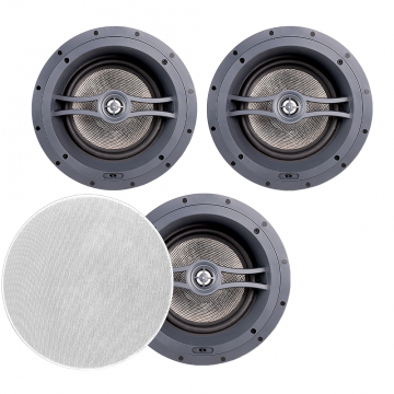 OSD Audio ACE850 8 Inch In Ceiling Speaker Pair 175W – With Pivoting Tweeter & Trimless Grill