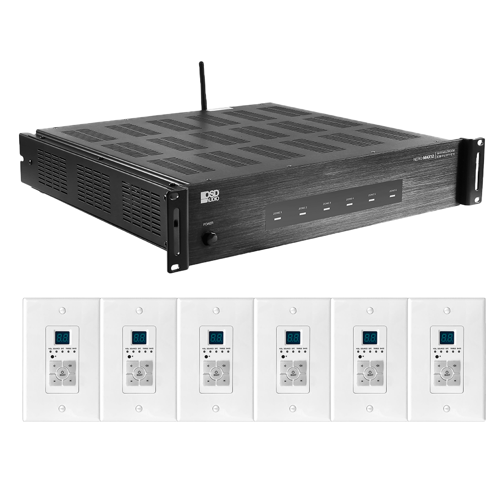 OSD Nero 12 Channel, 6 Source 80W/Zone Amplifier + Keypad Kit, 6 Units