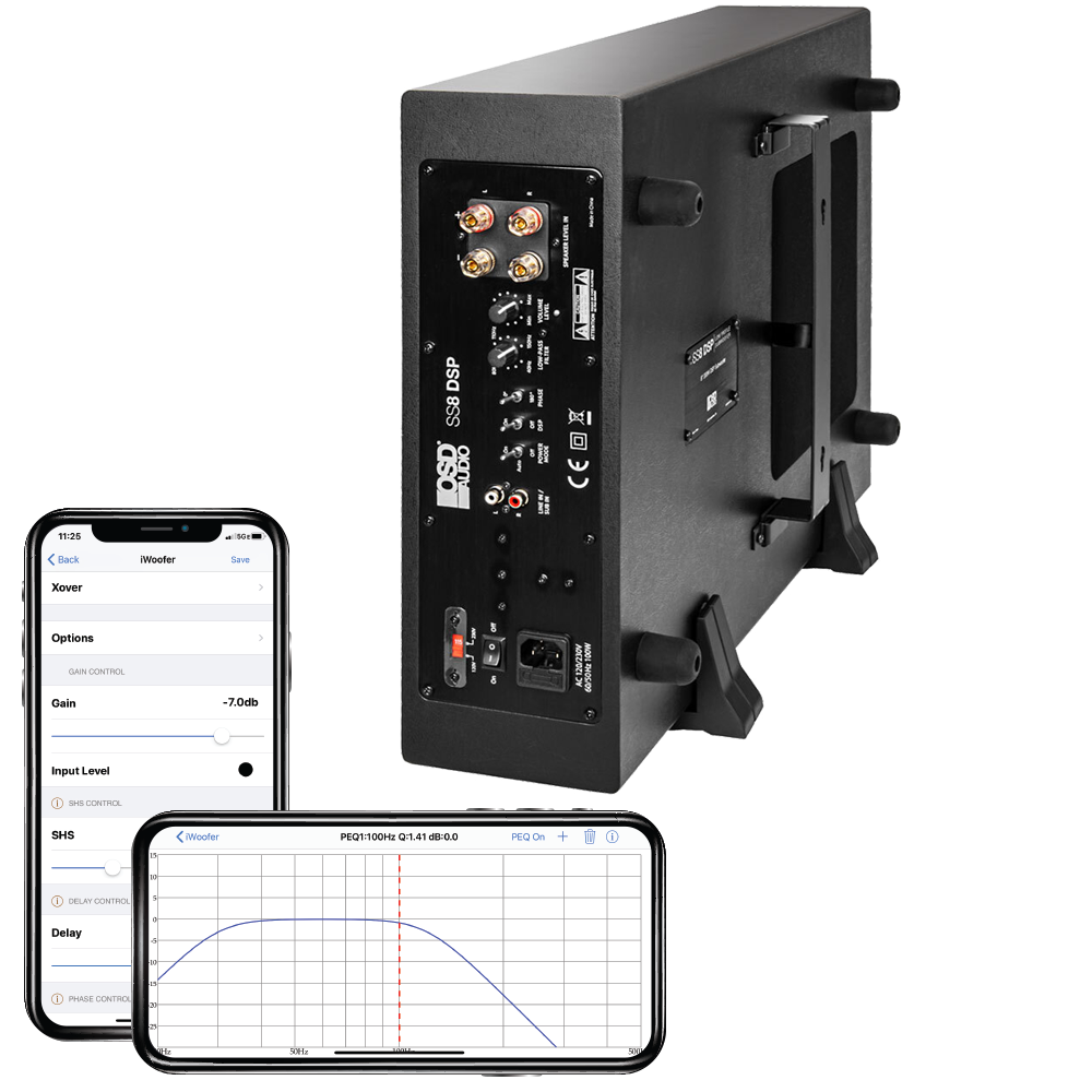 OSD SS8 Slim 250W Powered Subwoofer 8" Woofer, DSP App Control