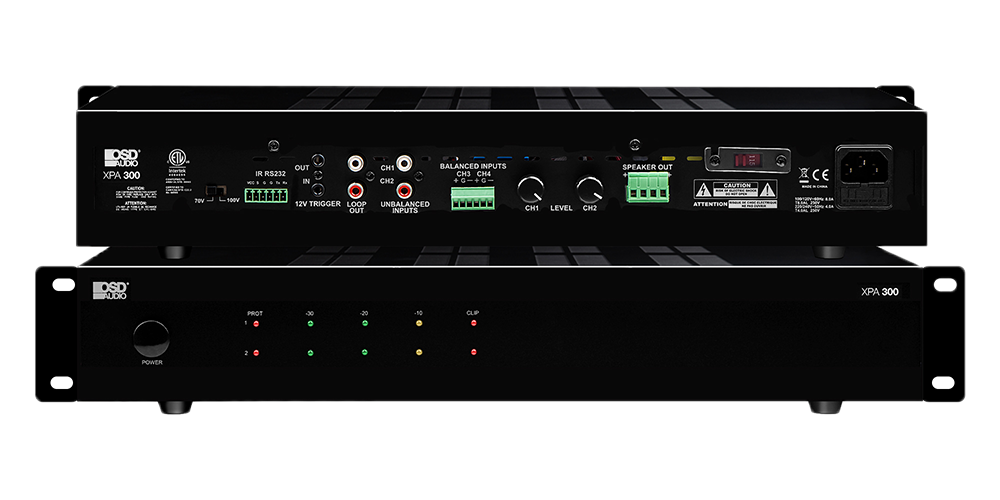 OSD XPA500 Commercial 70V Amplifier 600W 2 Channel, Class D, RS232, 12V Trigger, Remote Control