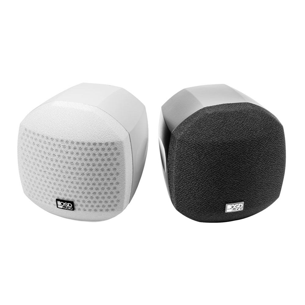 OSD Nero 3" Cube Speaker Mountable Swivel Home Theater Setup 25W RMS Power Black/White Single