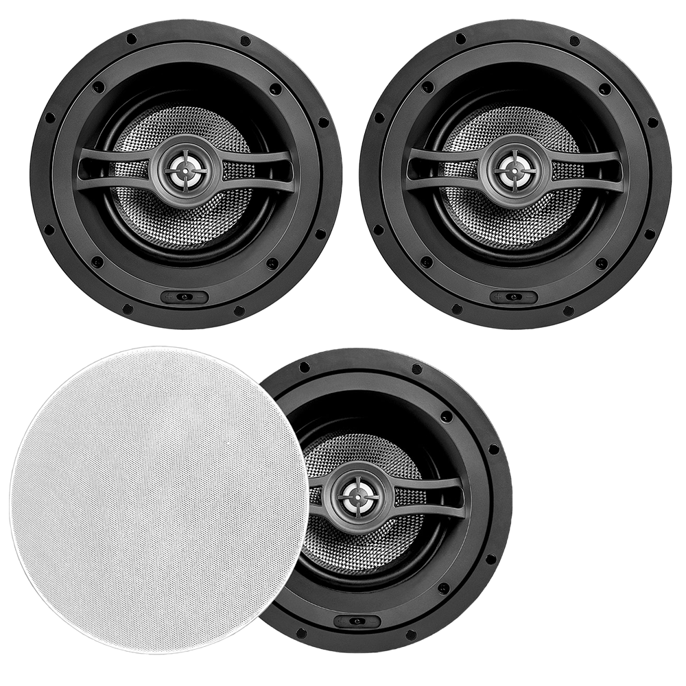 6.5" Angled Invisible Trimless LCR In-Ceiling Speaker, Dolby Atmos® Ready, ACE670 - 3 Pack