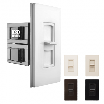 OSD 100W Screwless Slider In-Wall Volume Control, Impedance Matching White Black Brown Bone Almond