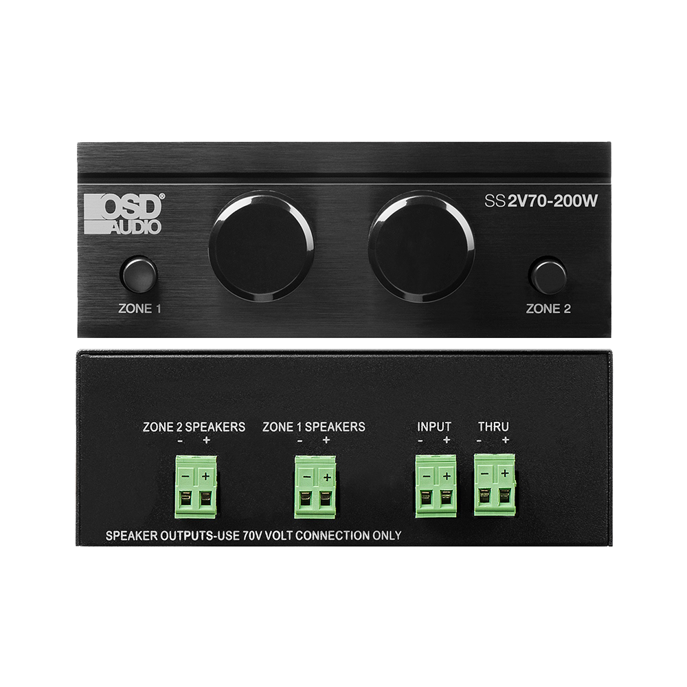 SS2V70 200W 70V 2 Mono Channels/Constant Voltage Systems/Dual Zone Speaker Selector, 200W/Channel