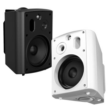 6.5" 3-Way Outdoor Patio Speaker Pair w/ Optional 70V Tap, IP54 Rated, White or Black AP640