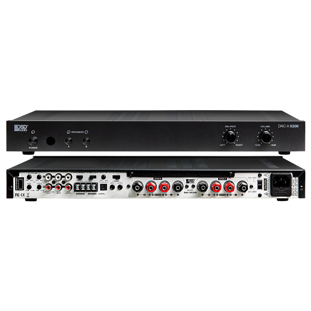 OSD DAC-X200 200W RMS 2 Channel Class D Power Amplifier with 24/192 Hi-Res USB DAC
