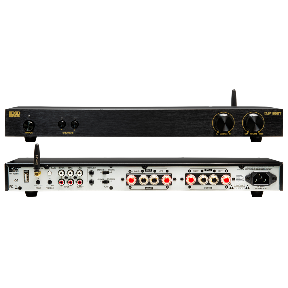 OSD 200W Stereo Amplifier, Bass and Treble Control, and A/B Speaker Switching XMP100 GEN2