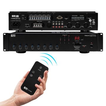 PAM245 240W High Power Class D Multi-Channel Commercial 70 Volt Amplifier w/ IR Remote