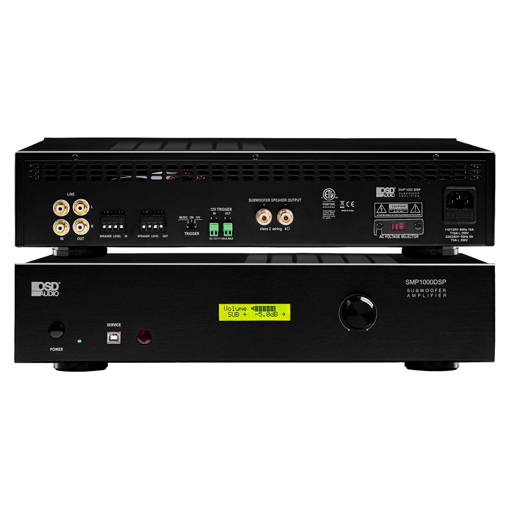 Class D Digital Subwoofer Amplifier w/ Digital Sound Processing (1000 Watts RMS @4 Ohm) SMP1000DSP