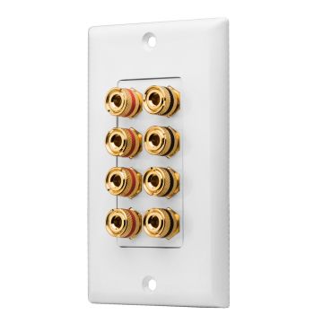 8 Terminal Decora Speaker Binding Post Wall Plate - WP8