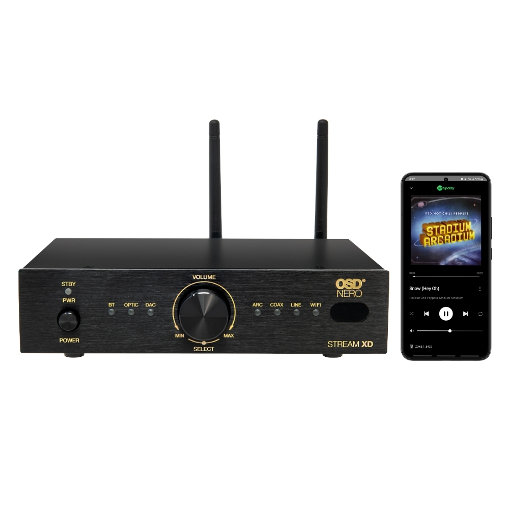 OSD Nero Stream XD 150W App Control Amplifier, Compact Design, Built-In DAC, WiFi, Wireless BT