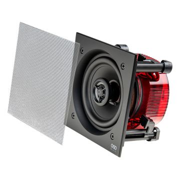 OSD Black R43 In-Ceiling 4" Speaker, Square Grill, Small Aperture, 100W Full-Range 2-Way (Single)