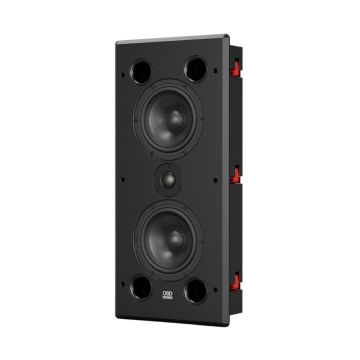 OSD Black T65-MKII In-Wall LCR Speaker with Dual 6.5" Carbon Fiber Drivers, Titanium Dome Tweeter