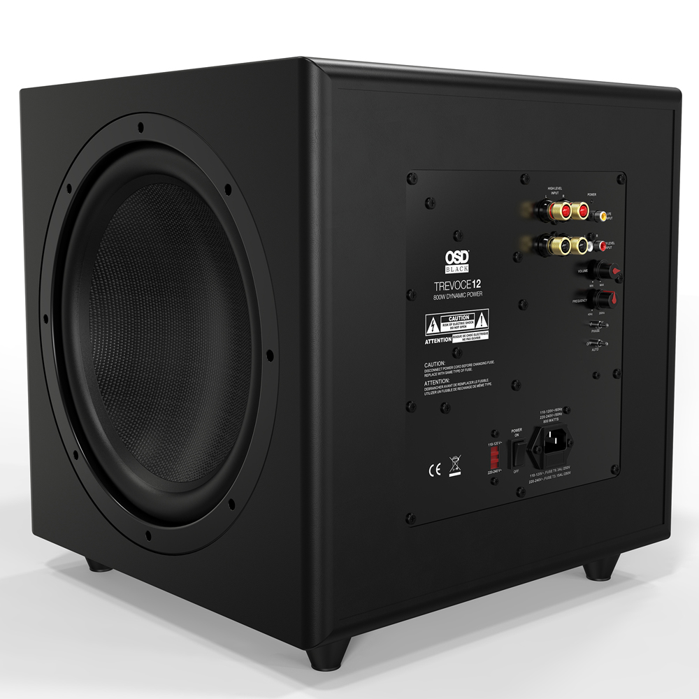OSD Trevoce 12EQ Triple Driver Active Subwoofer 500W, Native EQ 15Hz Bass Response, Faux Leather