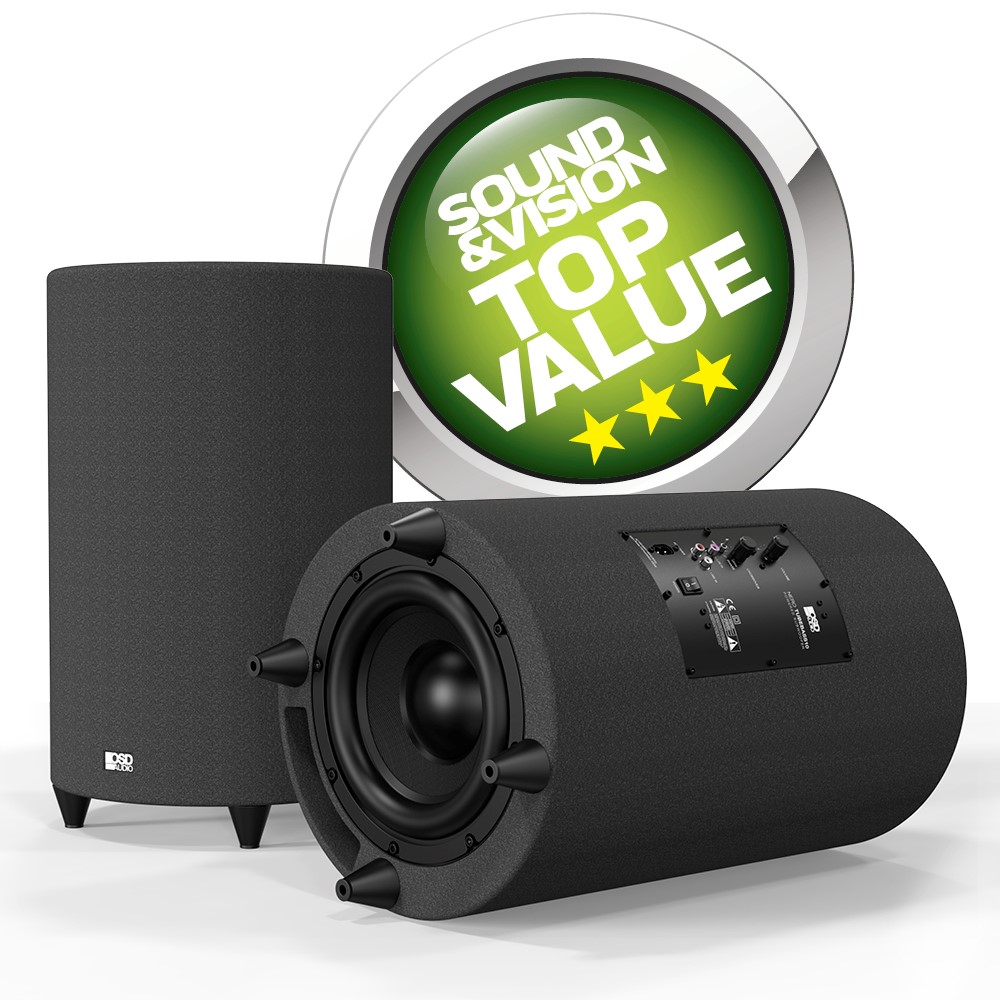 OSD Nero 10" Ported Powered Subwoofer Cylinder Cabinetry Home Theater 400W Class D