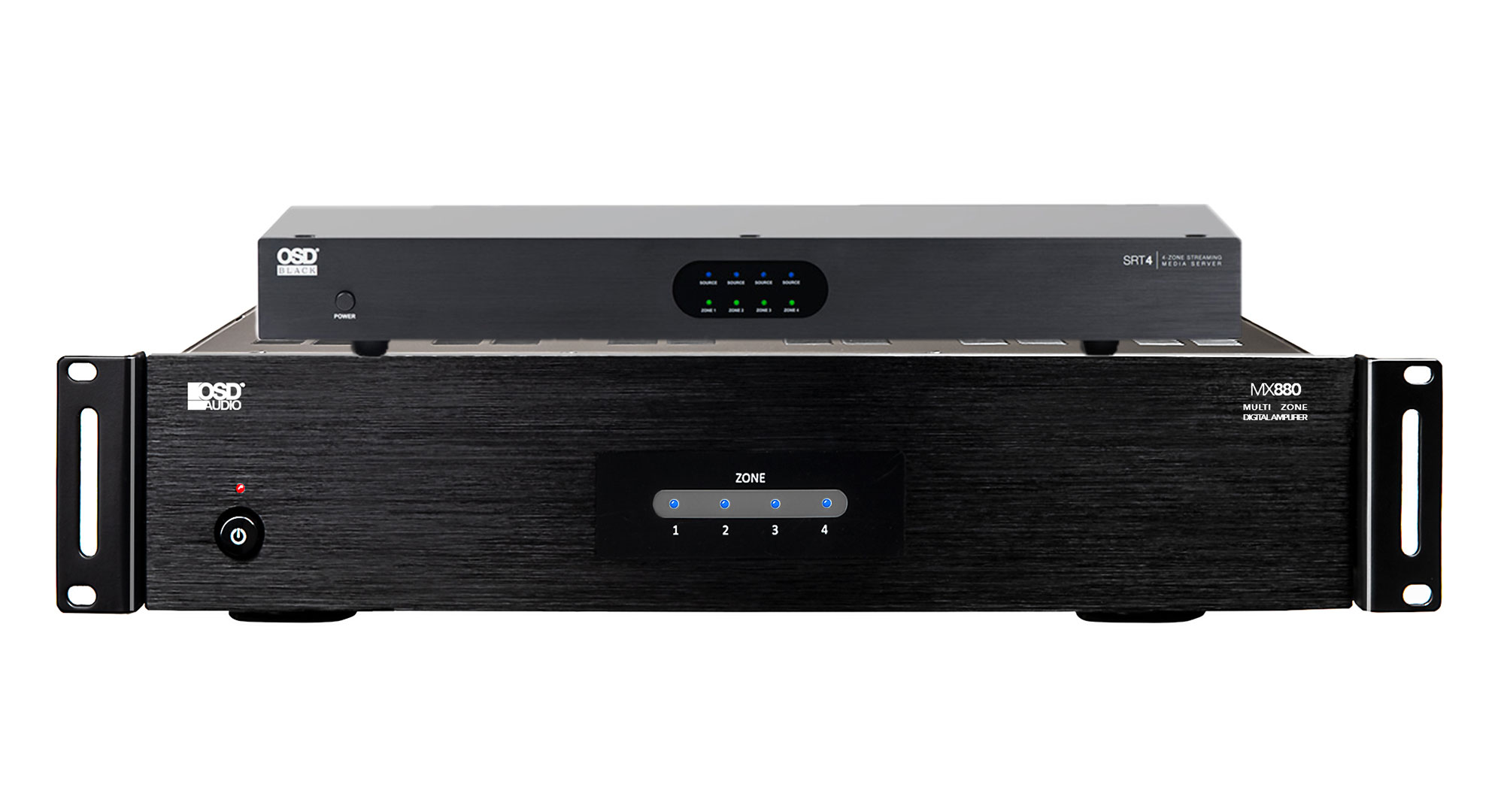 MX880 4-Zone-8-Channel Class D Amplifier + SRT4 4-Zone Hi-Fi Smart Audio Streaming Server