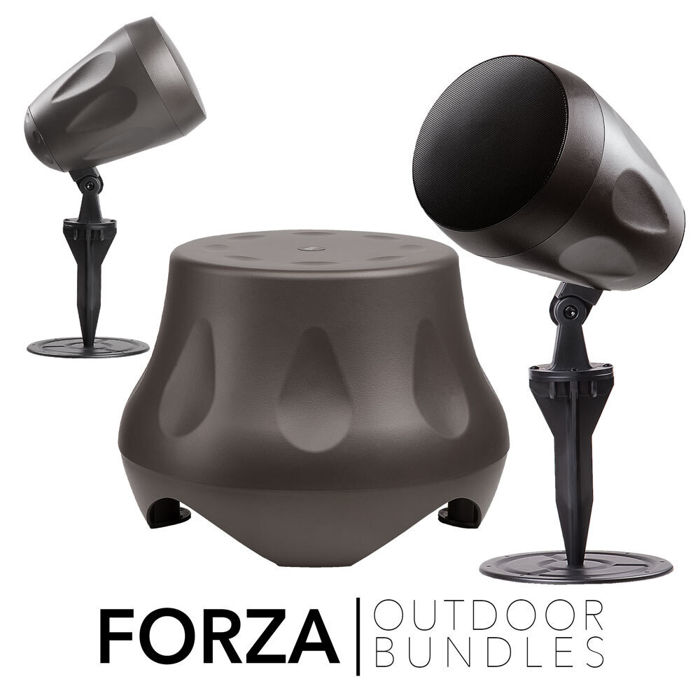 FORZA-10 300W 10" Outdoor Subwoofer + FORZA-6 100W 6.5" Hanging Pendant Speaker Pair
