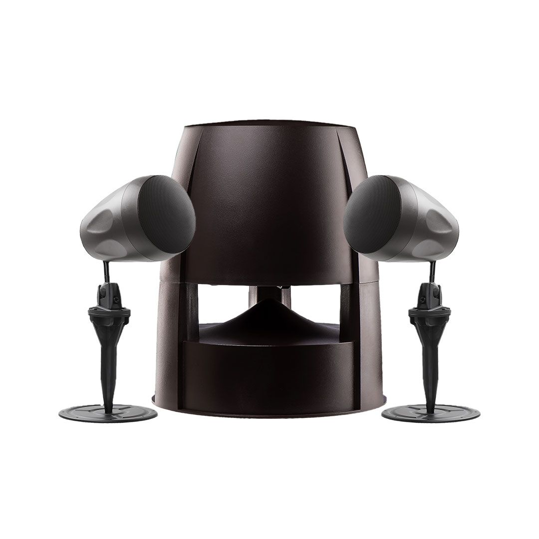 Forza-8 Outdoor 8" Omni Subwoofer 250W w/ Crossover + 2 Forza5S Landscape Speakers 8ohms/70V