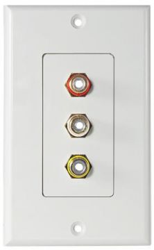 Lot Of 5 RCA AH300 Stereo Speaker Wall Plates – Beige/Tan, With Mounting Screws