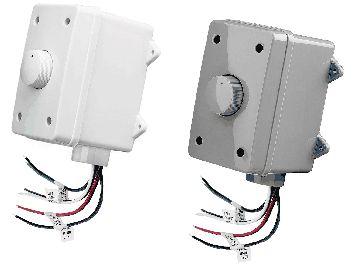 300W Resistor Based Weather-Resistant Outdoor Volume Control Rotary Style, White or Grey - OVC305R