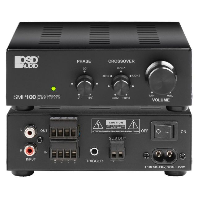 OSD SMP100 100W Subwoofer Amplifier Mono, Class D, Auto Sensing, 4-8 Ohm, ETL CE Certified