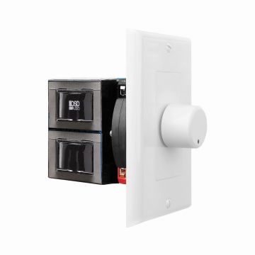OSD In Wall 100W Knob Volume Control, Speaker Impedance Matching White, Black, Brown Decora Style