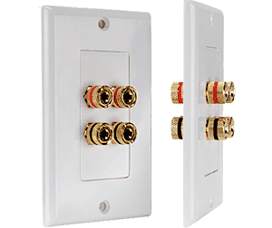 4 Terminal Decora Speaker Binding Wall Plate - WP4